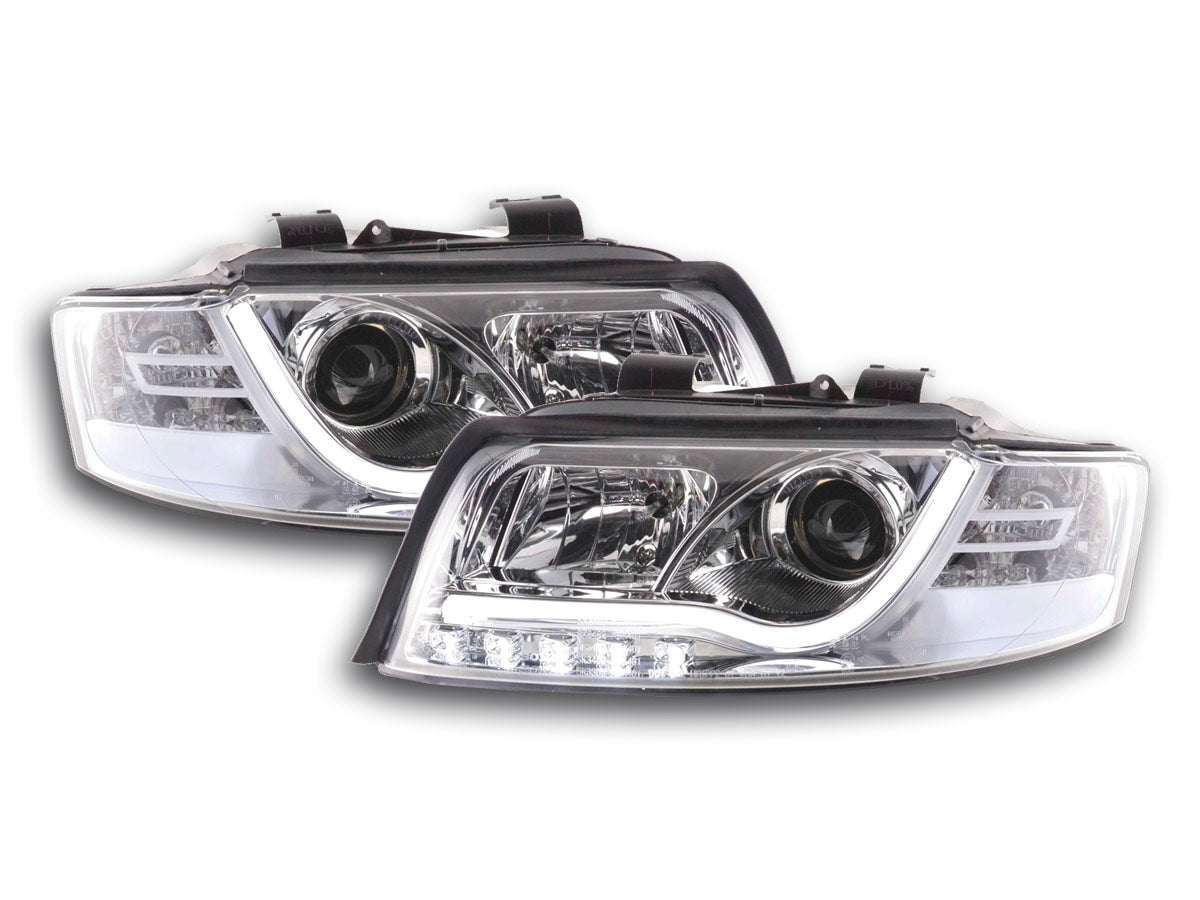 Scheinwerfer Set Daylight LED Tagfahrlicht Audi A4 Typ 8E 01-04 chrom Scheinwerfer Set Daylight LED Tagfahrlicht Audi A4 Typ 8E 01-04 chrom